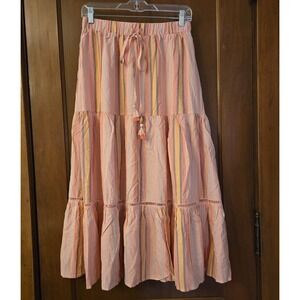 NWT Matilda Jane Apricot Tree Midi Skirt Size Medium Elastic Drawstring Boho